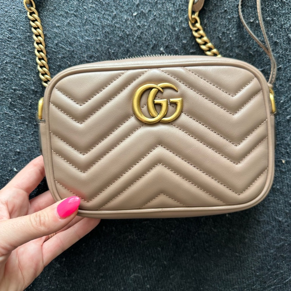 Like new, Authenticated Gucci Marmont Mini in Dusty Pink